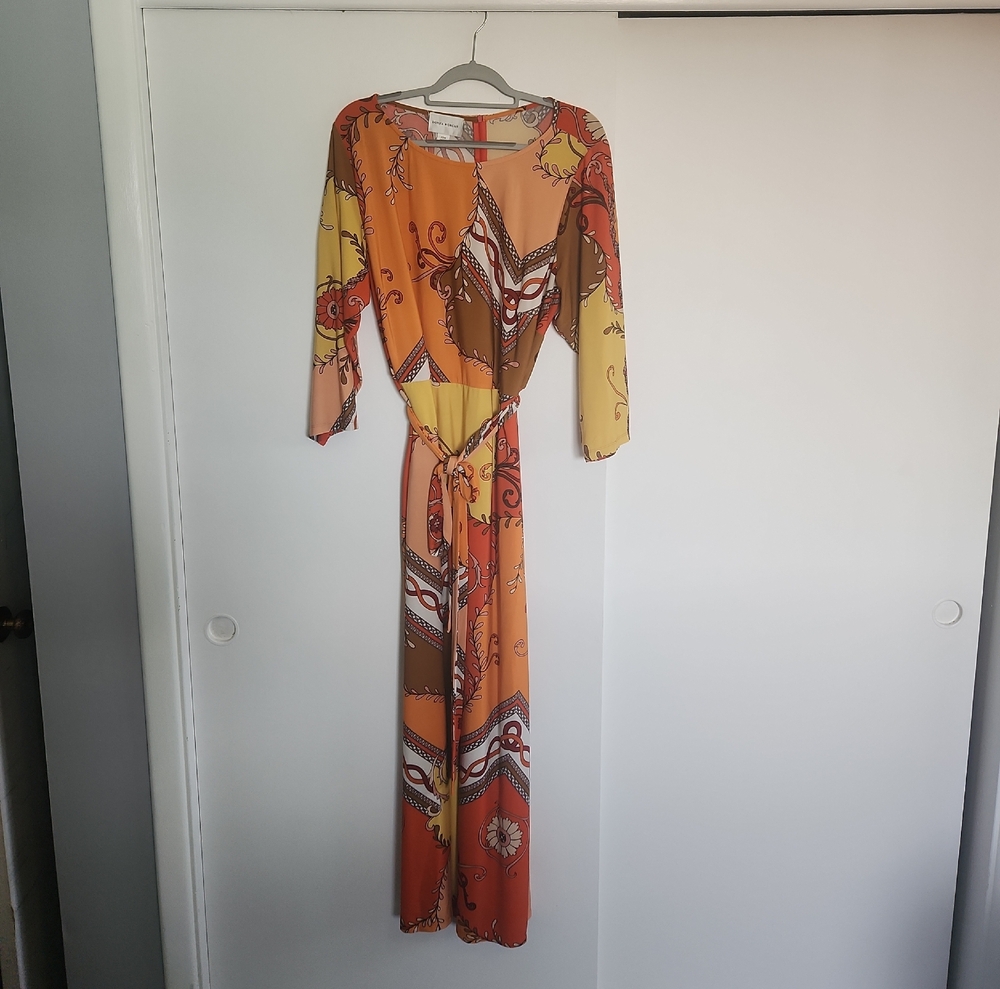 Donna Morgan Colorful Long Sleeve Dress